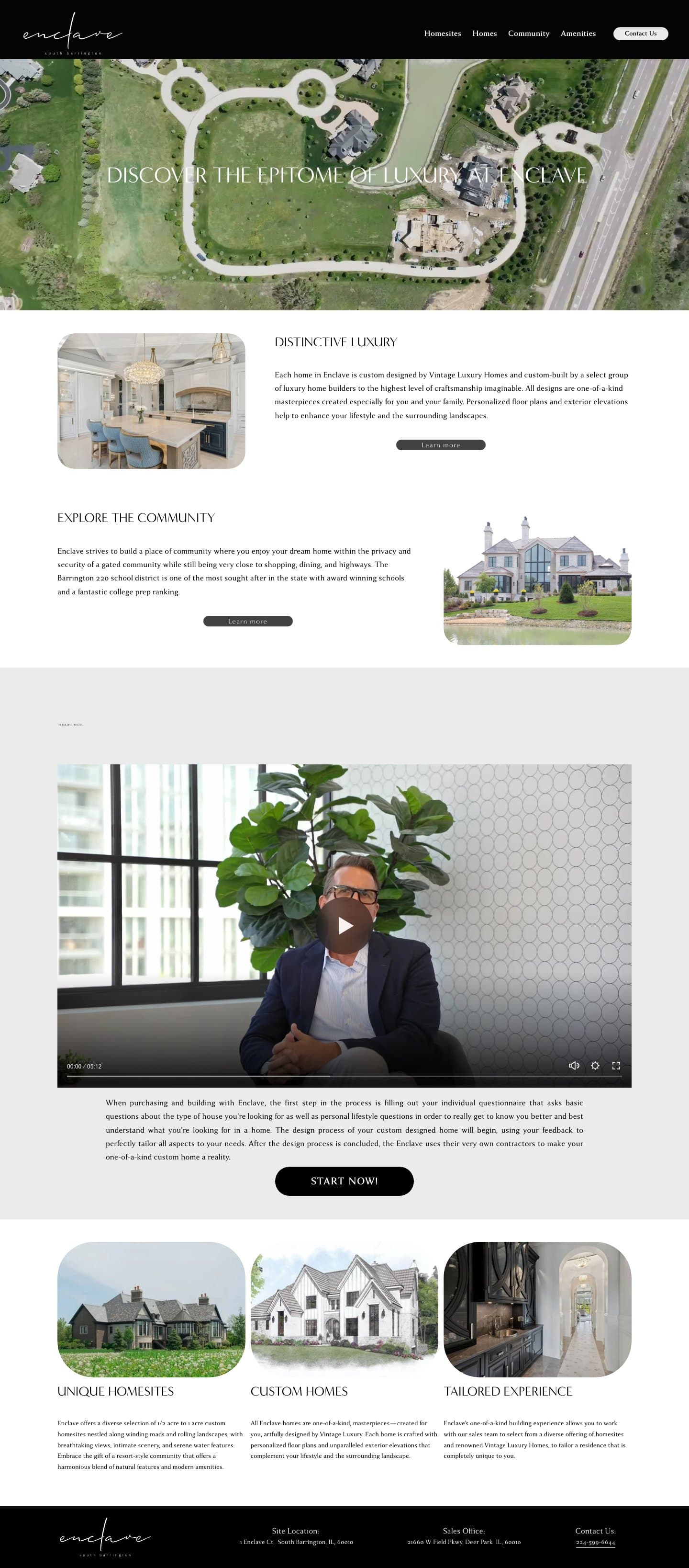 Enclave website design